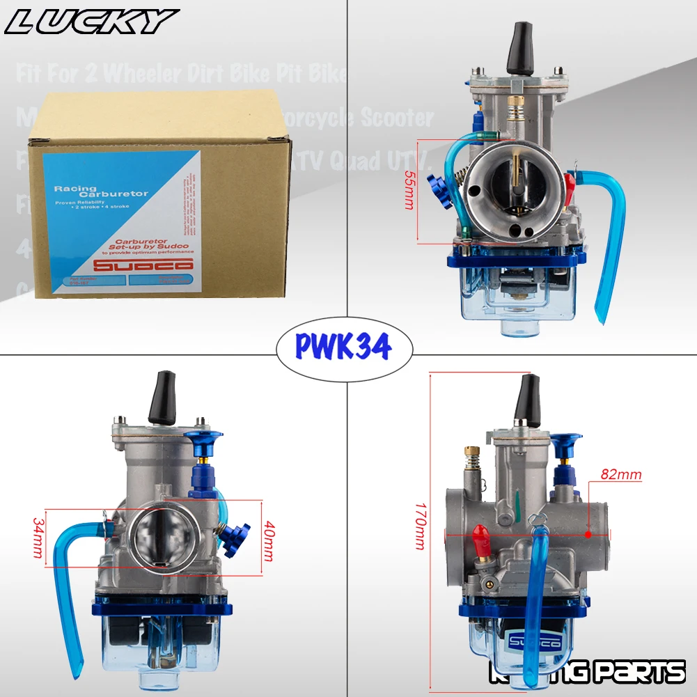 Carburateur Moto PWK 21-34 Mm - Compatible Keihin/Koso, Pour Yamaha, Honda, KTM 125-300cc, 2T/4T