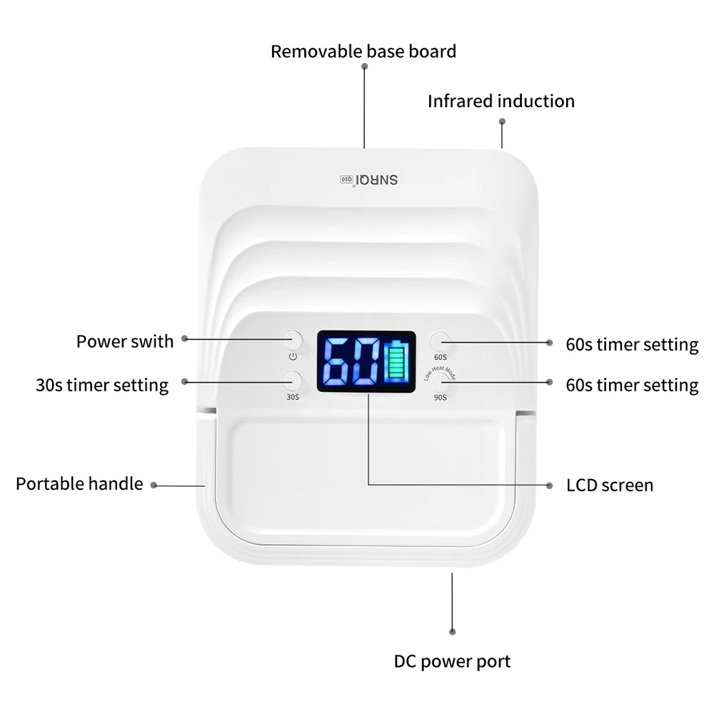 전문 네일 드라이어 48 LED 15600mAh 충전식 UV 램프 모든 젤 네일 폴리쉬 경화용 휴대용 무선 네일 램프