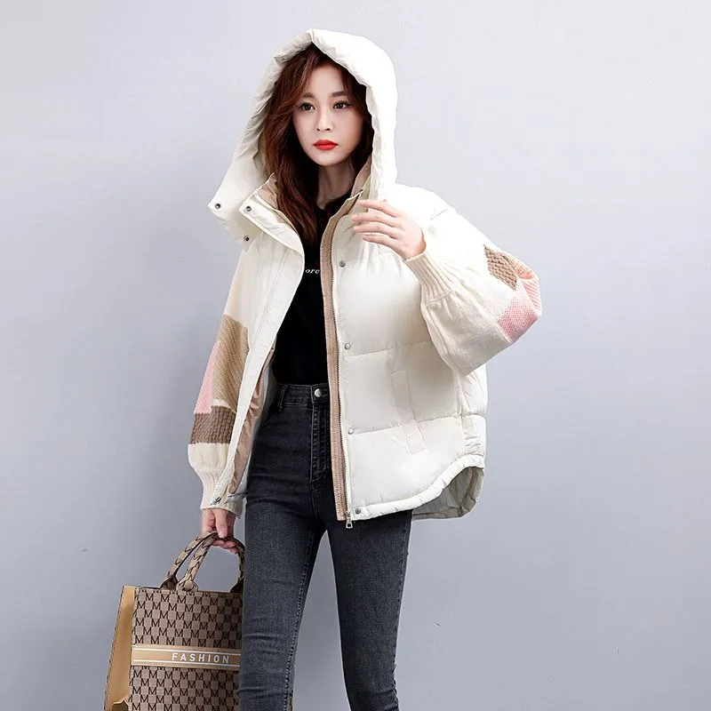 2023 new women down jacket winter coat female short parkas loose outwear artificial fur collar fashion leisure time overcoat 2023 New Women Down Jacket Winter Coat Female Short Parkas Loose Thick Warm Outwear Leisure Time Hooded Versatile Overcoat