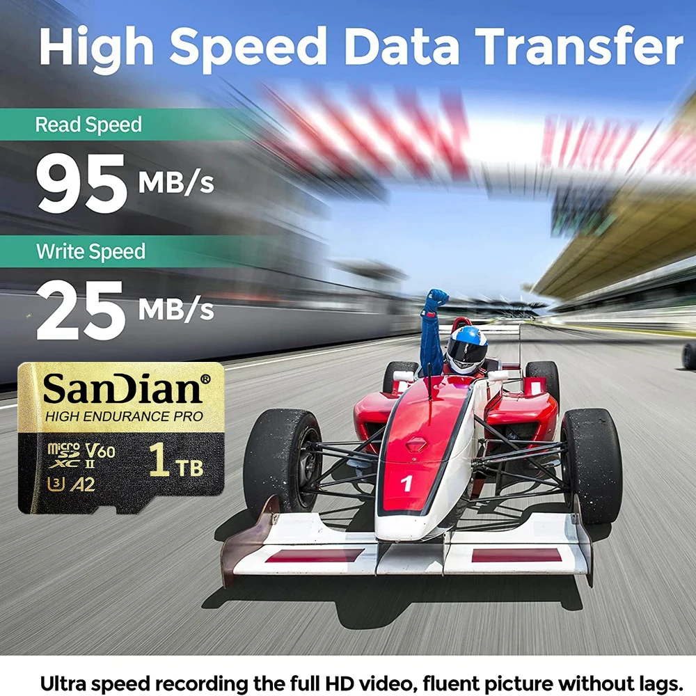 SanDian Uitra 마이크로 SD 카드, 고속 메모리 카드, 모니터 전화 카메라용 TF 미니 SD 플래시 카드, 1TB, 2TB