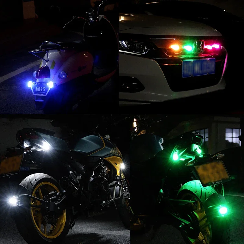 4 in1 Motorcycle Lamp Flash Led Wireless Control Waterproof Bike Scooter Anti-collision Indicator Warning LED Strobe Light USB motorcycle light