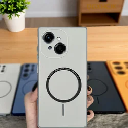 Shookproof Magnetic Hard Silicone Back Cover with Vibrant Color Design for Tecno Pop 9 4G (XCK gray)