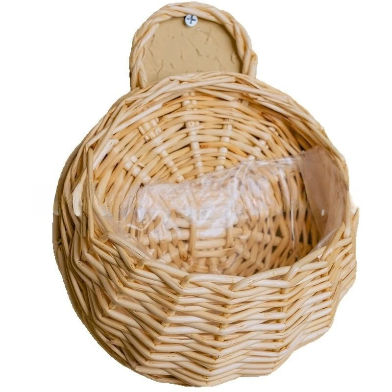 Wall decoration willow basket pot device wall hanging flower pot hanging basket hanging rattan