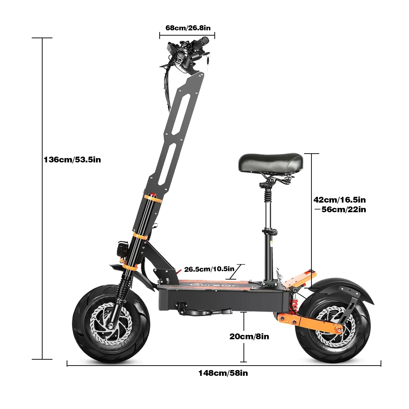 Electric Scooter X8 8000W Dual Motor 60v 14 Inch Off-Road Tyres Max Speed 80km/h Lcd Display Folding with Seat