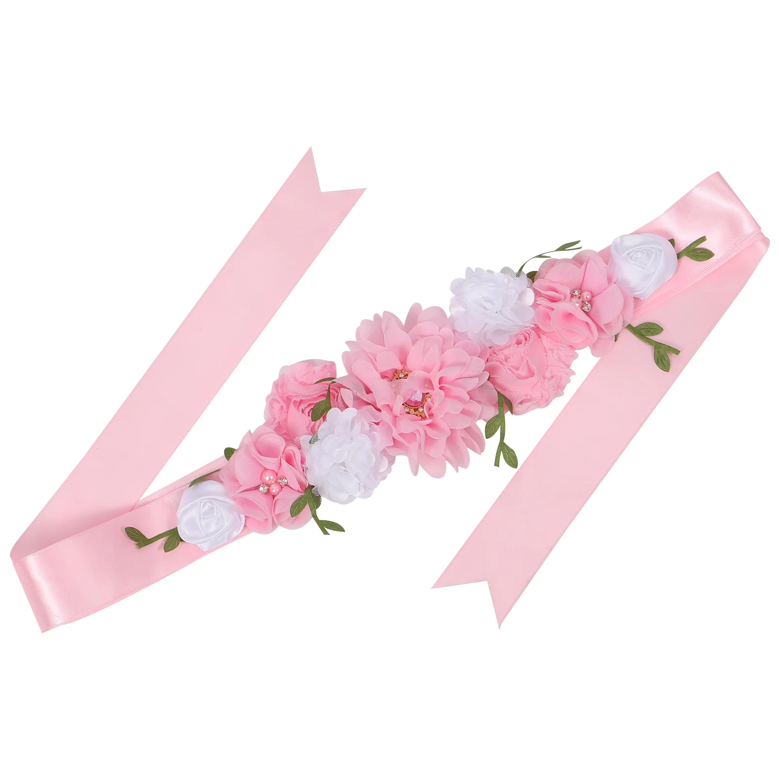 

Bride Gifts Maternity Belly Belt Pregnancy Sash for Baby Shower Decorative Wedding Dress Flower Chiffon Miss