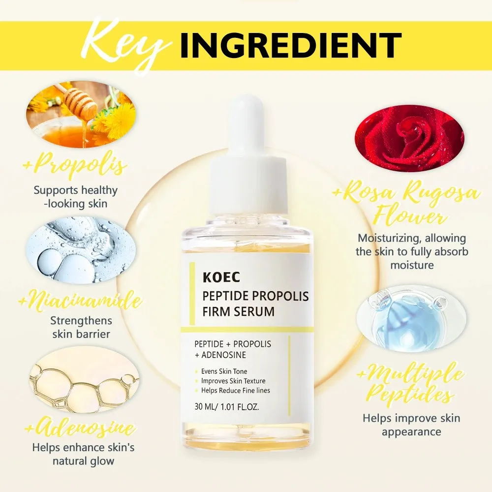 2pcs polypeptide propolis firming facial essence + Centella asiatica moisturizing essence effectively improves skin texture and 2
