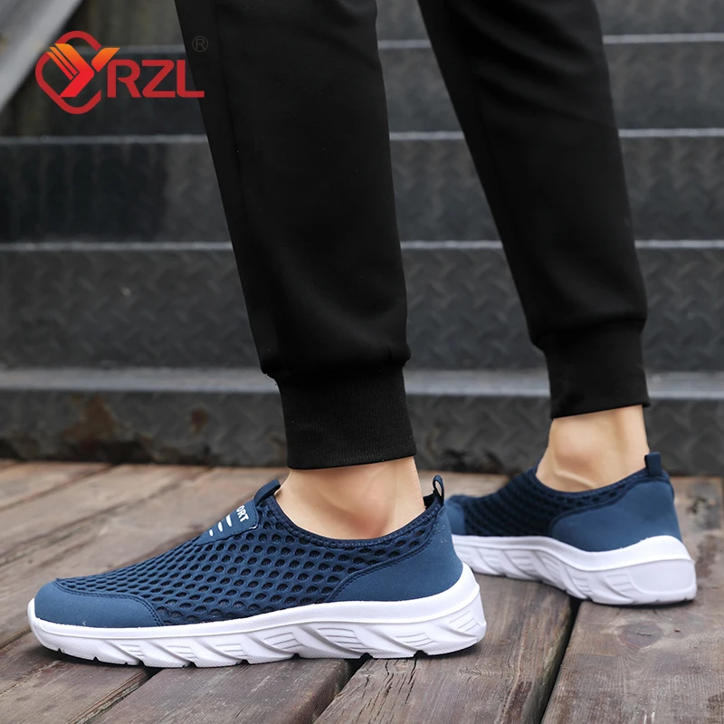 YRZL Lightweight Men Casual Shoes Breathable Slip on Male Casual Sneakers Anti-slip Men's Flats Outdoor Walking Shoes Size 39-46 4
