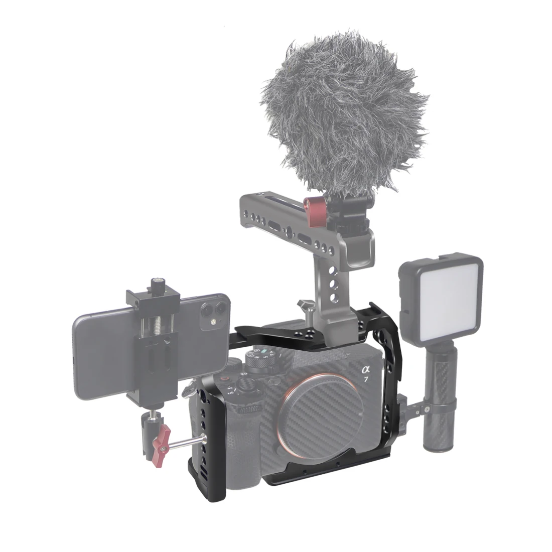A7M4 A7R4 Camera Full Cage Rig Handle Grip Arca-style Cold Shoe Mount ARRI Locat