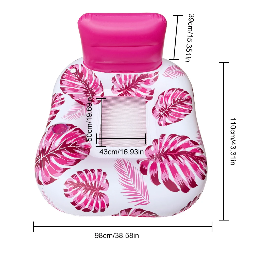 Pool Lounge Float Inflatable Pool Floats Ergonomic Floating Chair Comfortable Water Floating Recliner for Swimming Pool Lake 6