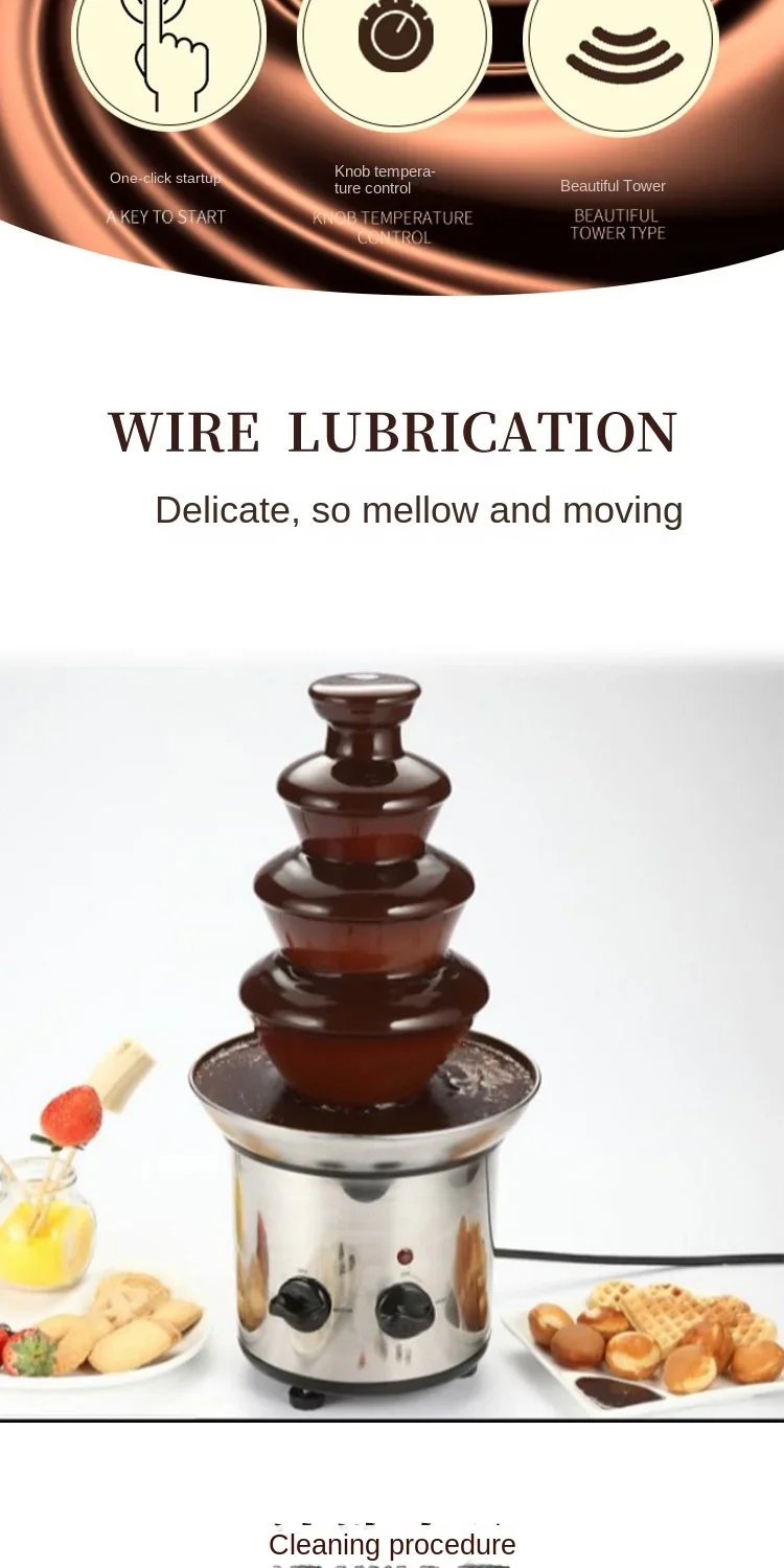 Description Picture 5 of item220V Professional Chocolate Fountain Machine with Four Tiers for Hotel Buffet and Party AM