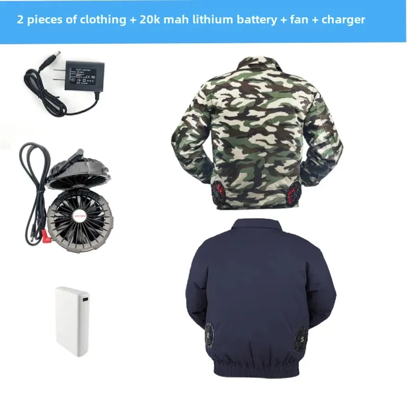 New Denim Labor Protection Suit For Men Summer Cooling Air Conditioning Top Electric Welding Decreased Temperature Working Unifo