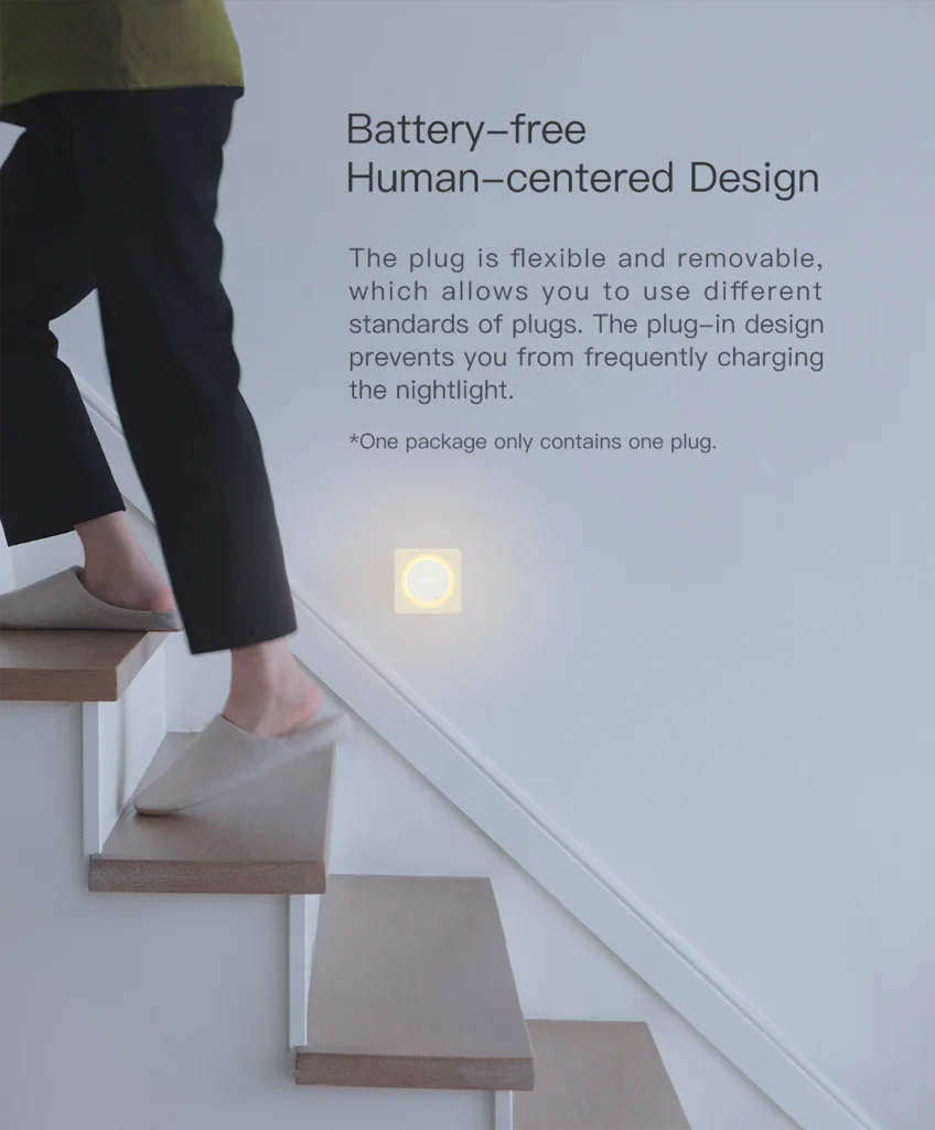 Yeelight 스마트 야간 조명 지능형 인식 에너지 ??절약 조명 저전력 소비 광 센서 EU 플러그