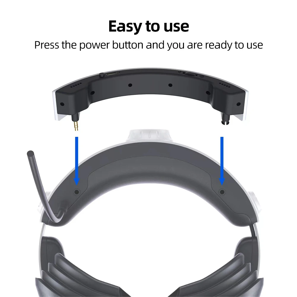 Mini Speaker Helmet Stereo External Amplifier 3.5mm Audio 300mAh Rechargeable Battery Replace Original Headphones for PS VR2