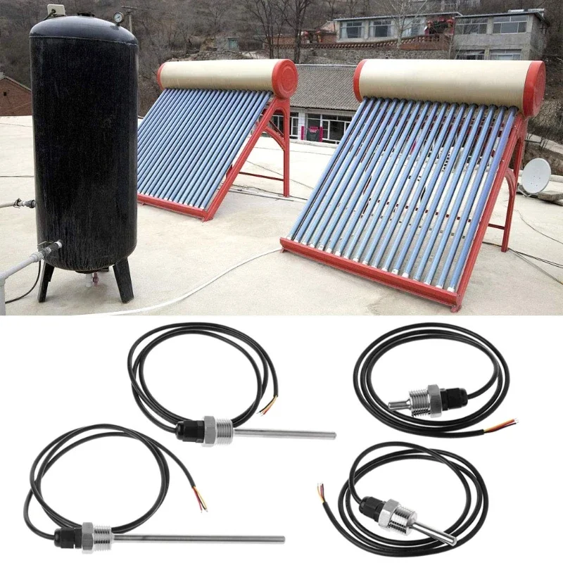 Lot De 2 Capteurs Température PT1000 - Sonde Acier Inox Câble 3m - Plage -55°C à 120°C