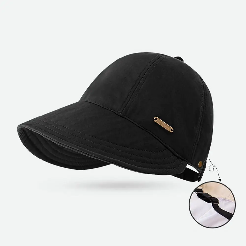 Frauen Sommer Sonnenhut Im Freien Reise Strand UV Schutz Baseball Hüte Trend Weibliche Große Krempe Visier Kappen Einstellbar – Detail 21