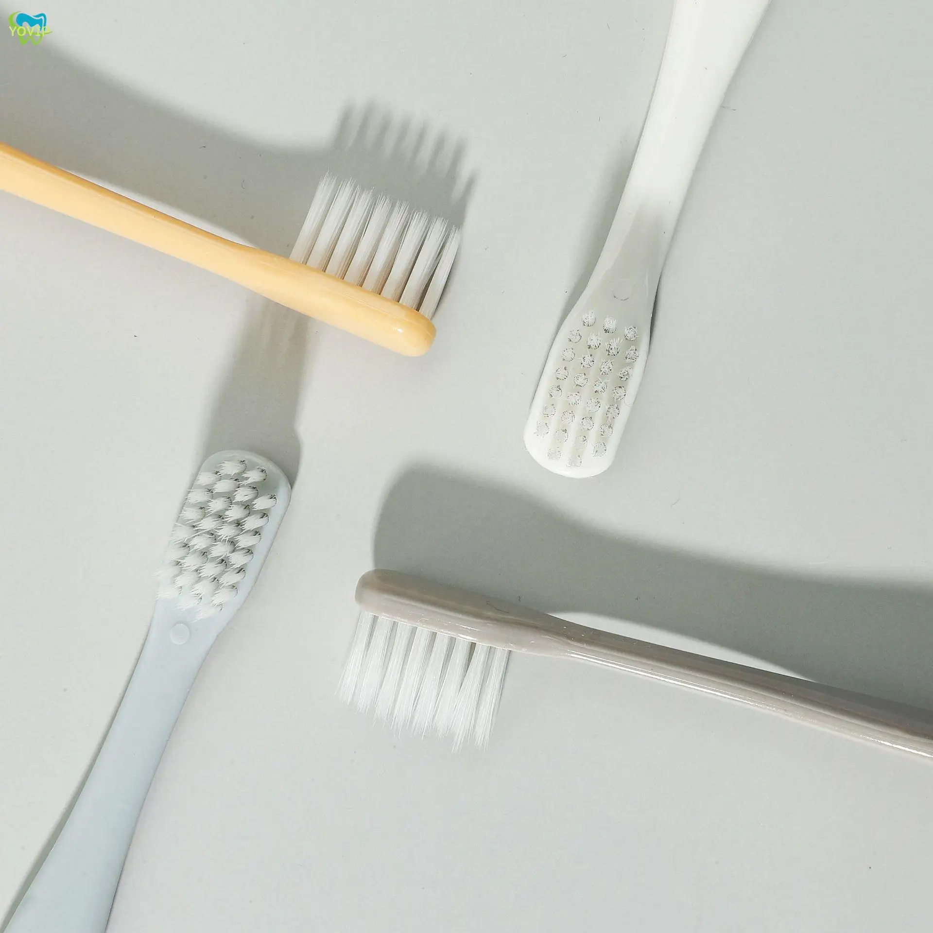 부드러운 강모 작은 머리 칫솔, 휴대용 여행 친환경 칫솔, 치아 케어, 구강 위생, 4 개