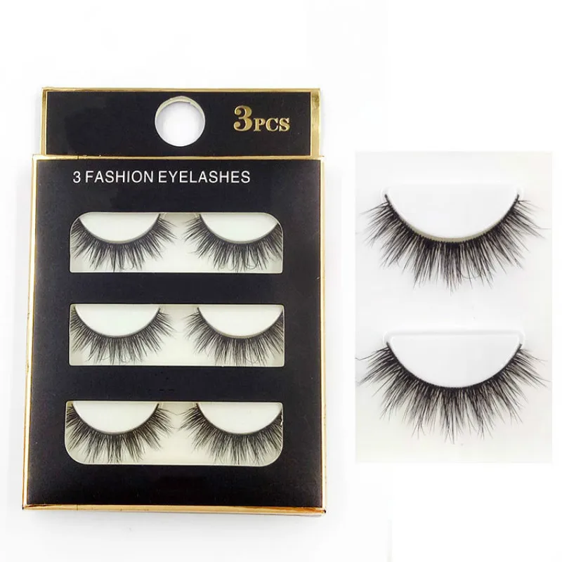 Mink Eyelashes 3pair Lashes Invisible Band Mink Lashes Reusable False