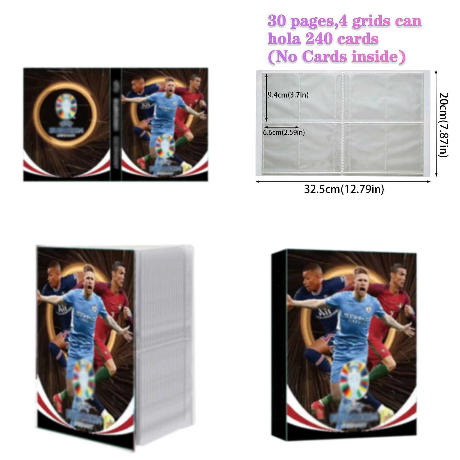 Card Holder Football Star Card Album Map Letter Holder Binder 240pcs Star Card Box Collection Album Book Folder Kid Toy Gift