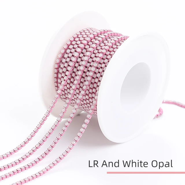 XiChuan 1 Yard 10 Colors Claw Rhinestone SS6 SS8 Crystal Tassel Diy Clothes Earring Accessories Beads Diamond Rhinestone Chain LR And White Opal