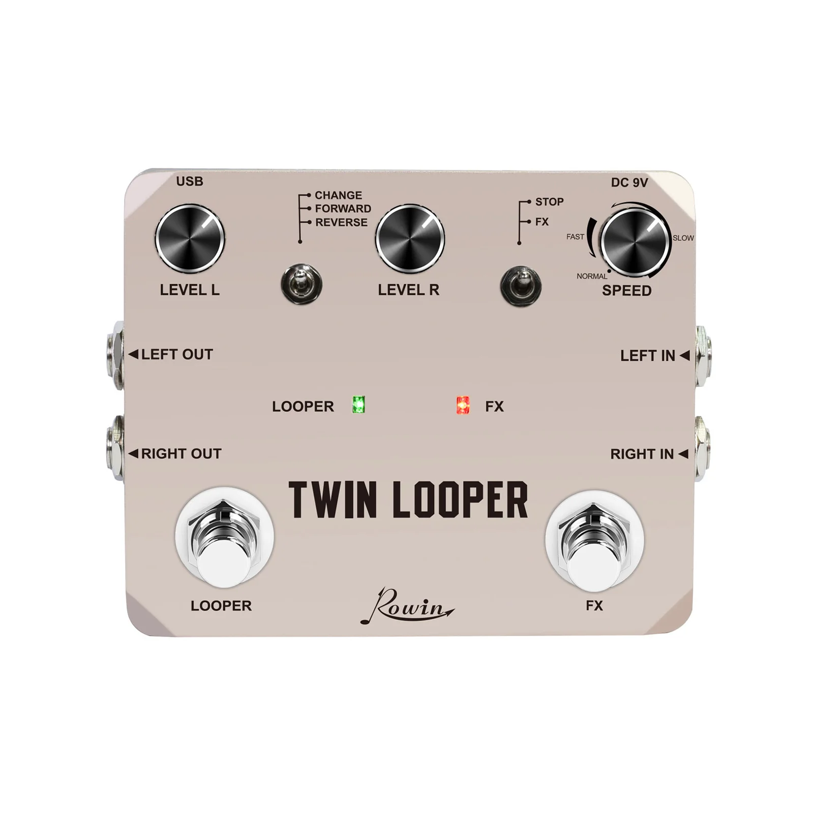 Guitar Looper Pedal Effects Pedal Zinc Alloy with 2 Footswitch 11 Playback Types 24-Bit Sampling Guitar Loop Station