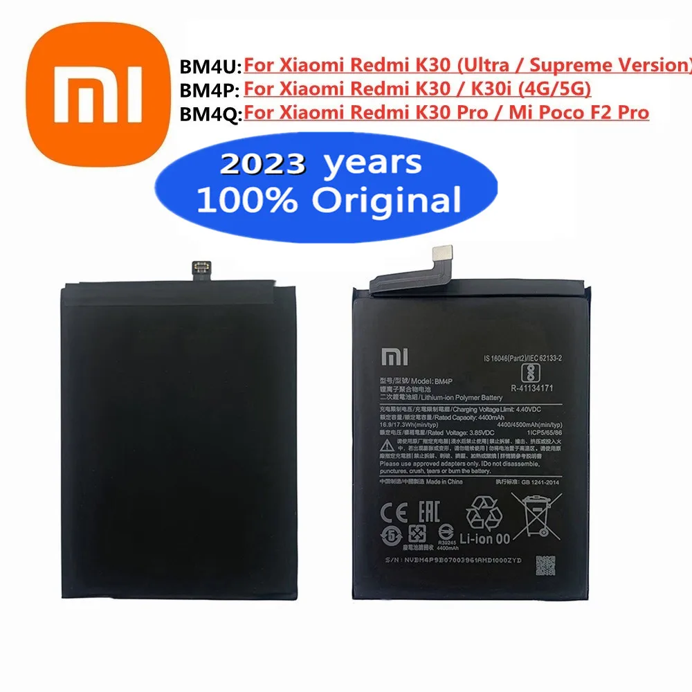 

BM4U BM4P BM4Q 100% Original Battery For Xiaomi Redmi K30 Ultra Supreme K30i 4G 5G / K30 Pro / Mi Poco F2 Pro Phone Batteries