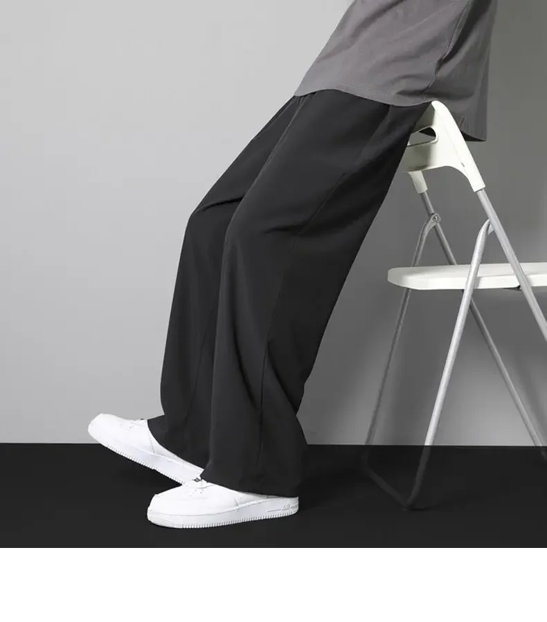 Men's Spring Summer Straight Leg Wide Leg Pants Casual Pants Sports Loose Men Clothing Joggers Men 5