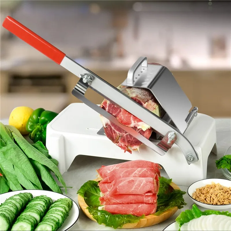 Manual Meat Slicer Meat Bone Cutter, Stainless Steel Ribs Chopper for Fish  Chicken Beef Vegetables, Food Slicer Slicing Machine for Home Kitchen