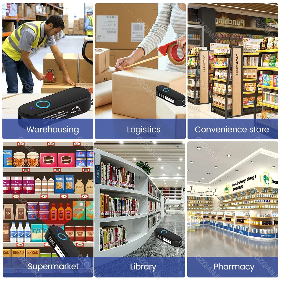 Bluetooth 2D Mini Mobile Pocket Barcode Scanner Portable 2.4G Wireless 1D 2D QR PDF417 Bar Code Reader for Warehouse Inventory