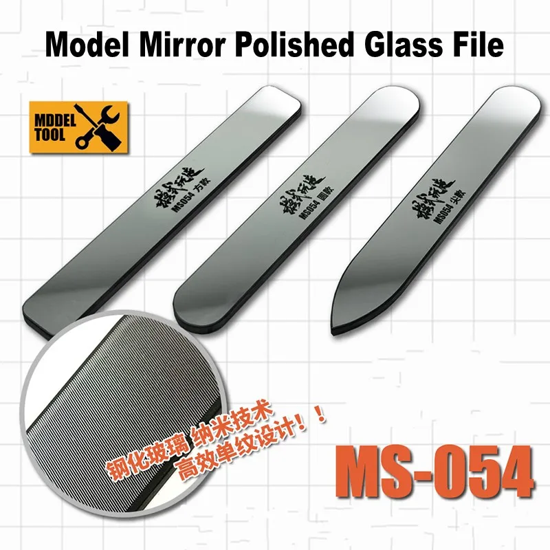 MS054 13.5x90mm Model Mirror Polished Glass File Assembly Model Building  Tools For Gundam Military Grinded Tool Hobby DIY