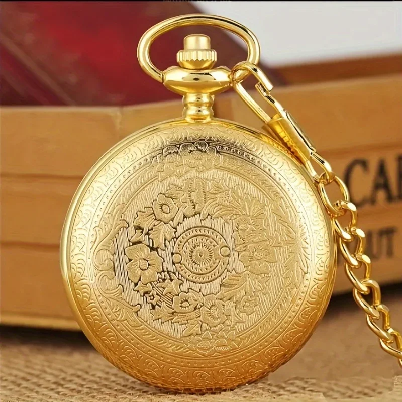 1pc To My Husband Engraved Lettering Retro Chain Quartz Pocket Watch Best Gift For Husband