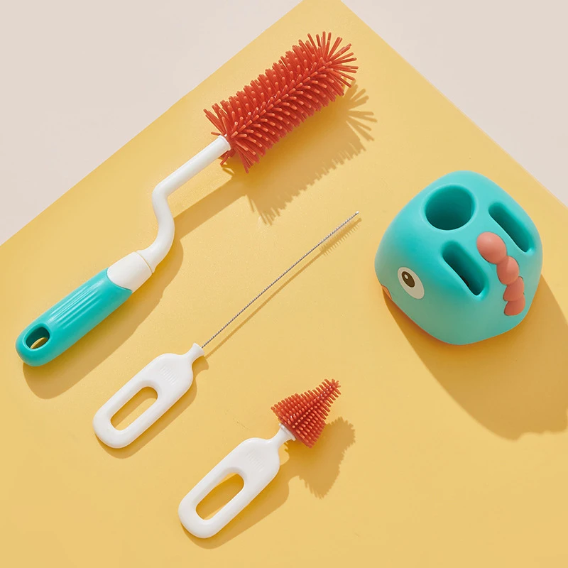 Silicone Brush for Bottles 360 Degree Rotation Baby Bottle Pacifier Cleaning Brush Nipple Dropper Brushes Set bottle brush bottle cleaning brush cleaning brush cleaning brush set