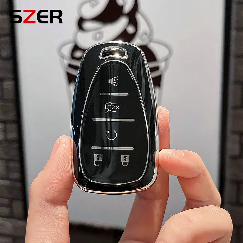새로운 4 5 버튼 TPU 자동차 키 케이스 커버 Fob For Chevrolet 2017-2019 Chevy Malibu Camaro Cruze Traverse Sonic Volt Bolt Equinox
