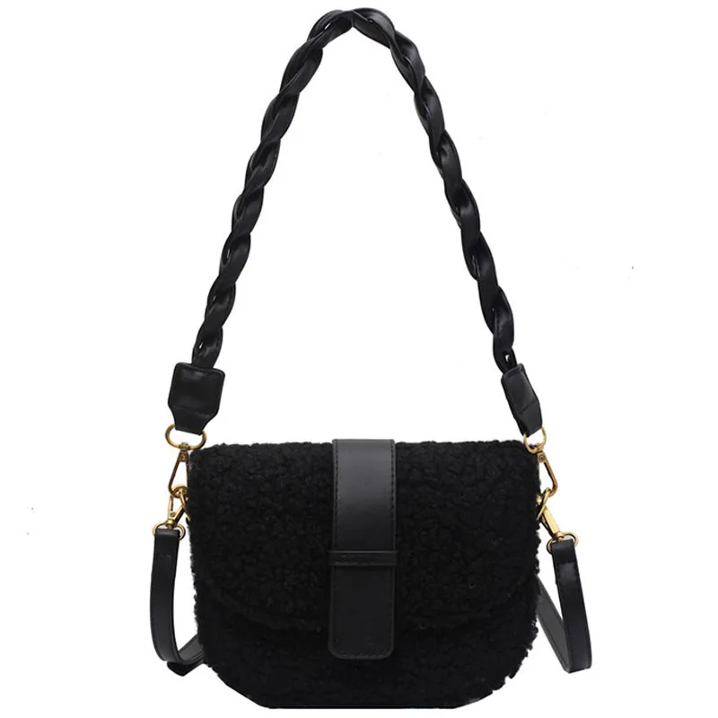 

New Hair One Plush Lamb Shoulder Bag Popular Classic Style For Woman High-Quality Messenger Versatile Luxury Crossbody Exquisite