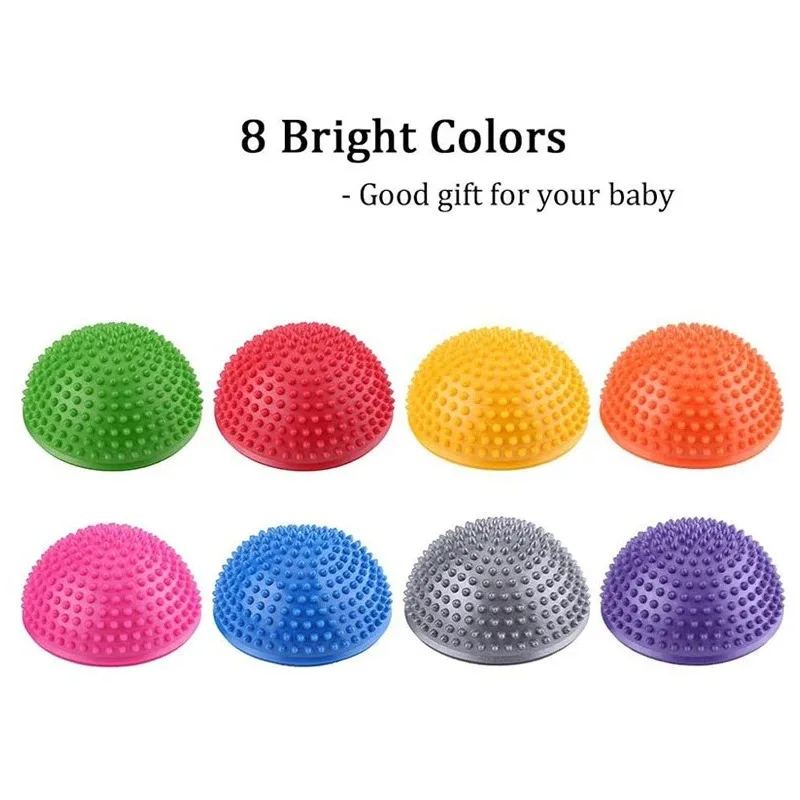 16cm Yoga Ball PVC Inflatable Massage Point Half Fit Ball Balance Trainer Stabilizer GYM Pilates Fitness Balancing
