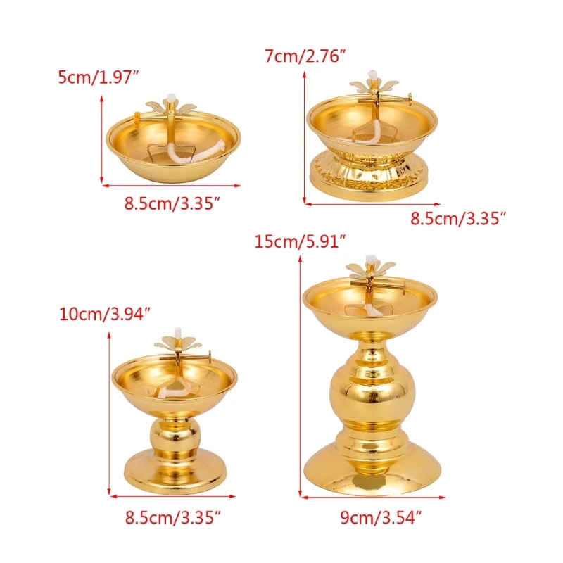 Lamp Holder Alloy Oil Lamp Dish Cooking Oil Butter Household Ever-burning Lamps Buddhist Supplies for Desktops