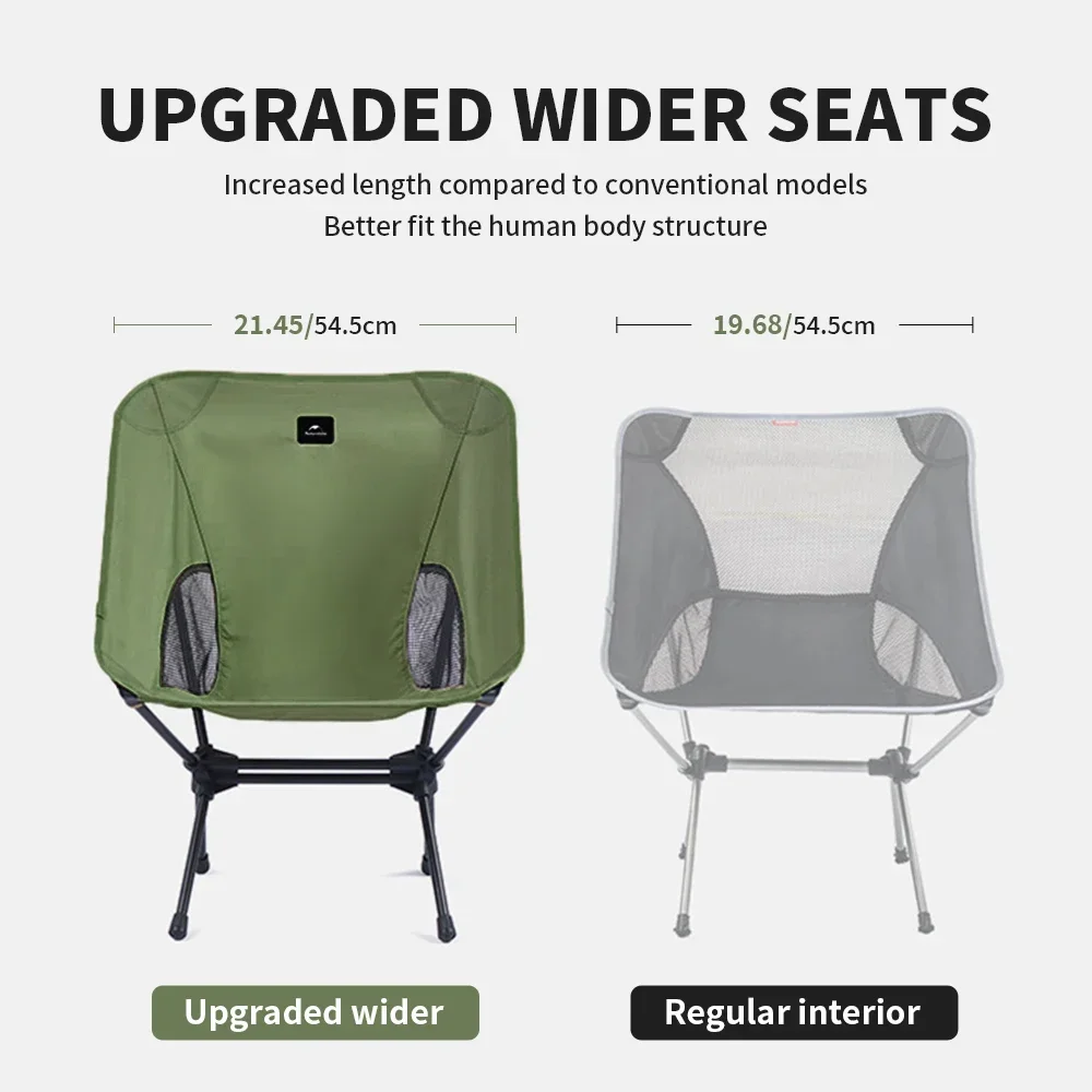 Outdoor Lounge Chairs Lightweight Camping Picnic BBQ Fishing Widen Chairs Naturehike Portable Folding Chair with Storage Bag 5