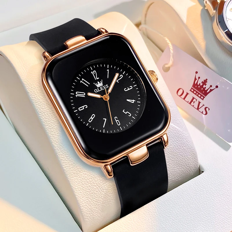 Women Watches OLEVS Women's Watches Minimalist Fashion Elegant Original Quartz Watch for Ladies Comfortable Soft Silicone Strap Waterproof