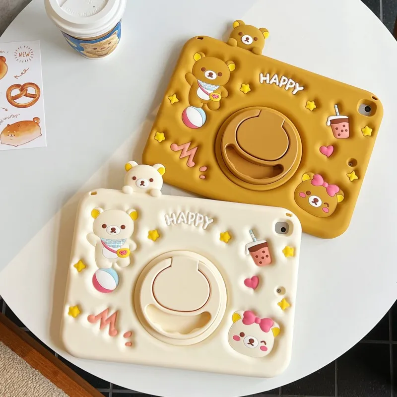 Children's 3D Bear Tablet Case with Pen Slot