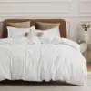 Bedsure White Duvet Cover Queen Size - Soft Double Brushed Bedding Set for Kids & Adults, Zipper Closure, 3 Pieces, Includes 1
