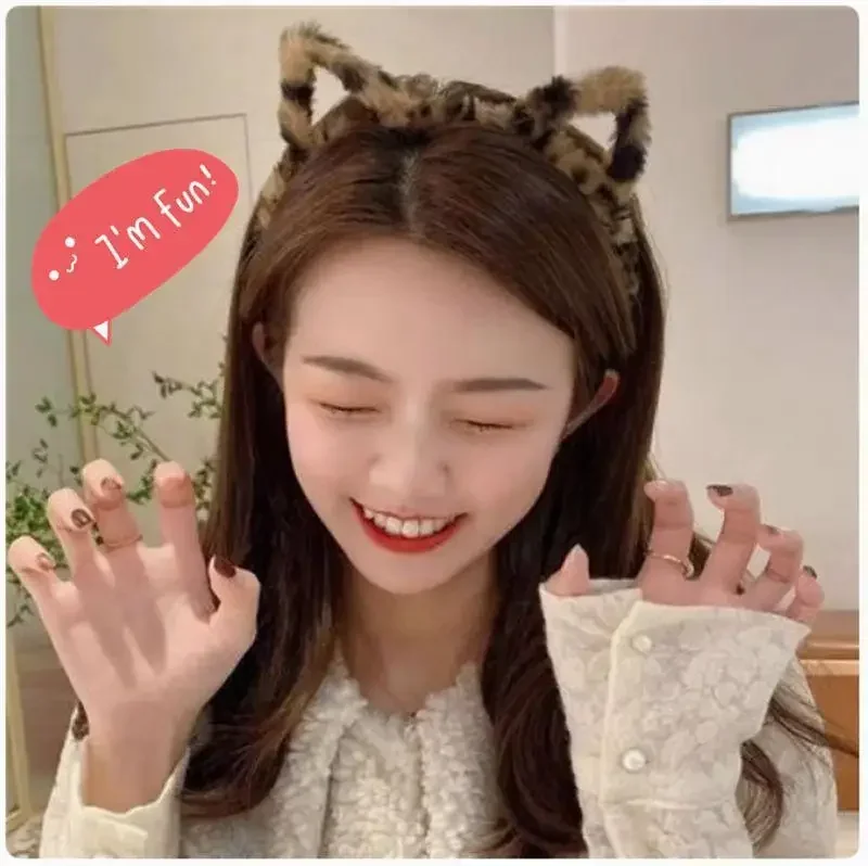 Nette Stirnband Katzenohren Geformt Haar Zubehör Weibliche Herbst Winter Plüsch Nette Haar Clip Stirnband Haar Zubehör Neue – Detail 1