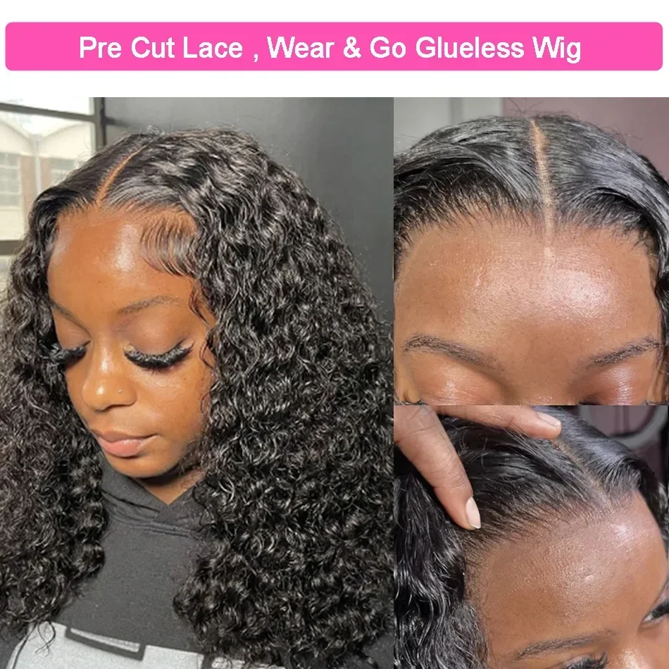 Glueless Wigs Ready To Wear 30 40 Inch Deep Wave 5x5 Lace Closure Wigs Human Hair For Women Culry Lace Front Wig