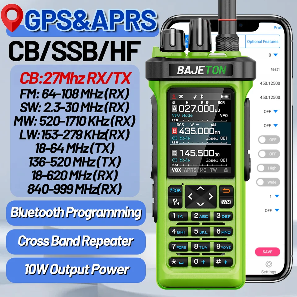 BAJETON BJ-9000 GPS APRSトランシーバー 10W CB/SSB/RX/HF CB 27Mhz
