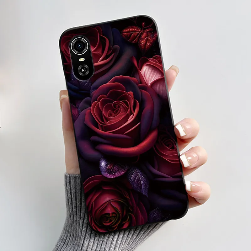 Matte Black Aesthetic Luxury Cute Pattern Soft Silicone Back Cover - Boys & Girls