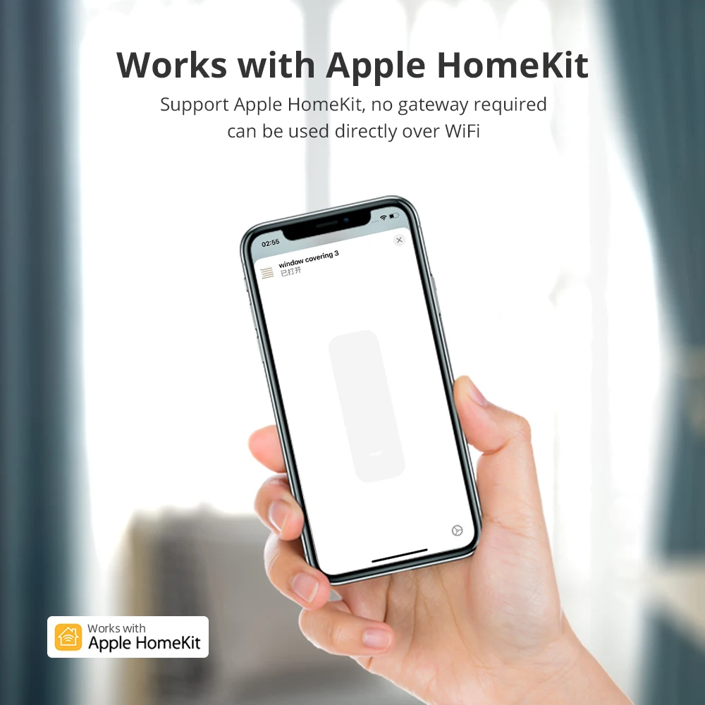 Zemismart Homekit WiFi Smart Curtain Motor Work with HomePod Mini Siri Voice Control for Electric Curtain Track Rails