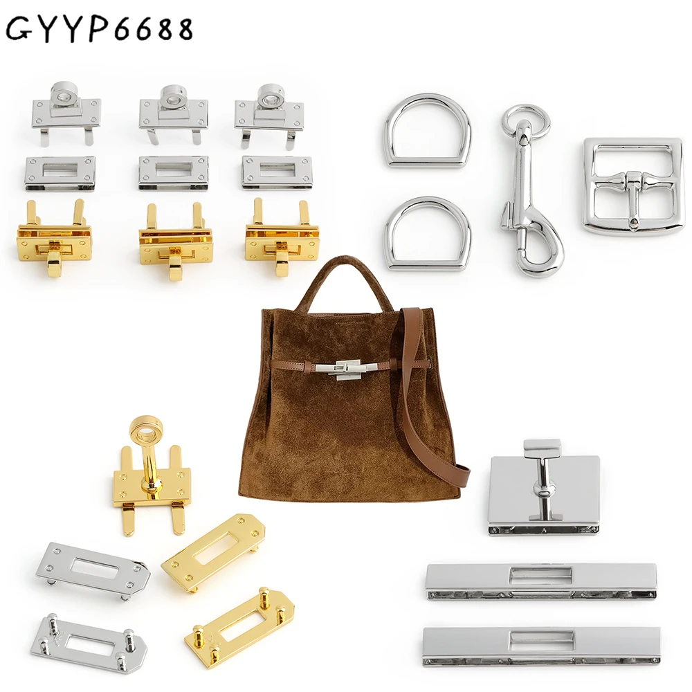 ตัวล็อคแบบหมุนโลหะ 1/4/10 ชุด สำหรับงาน DIY กระเป๋าหนังสะพายข้าง กระเป๋าถือ ห่วงรูปตัว D อุปกรณ์เสริม 1