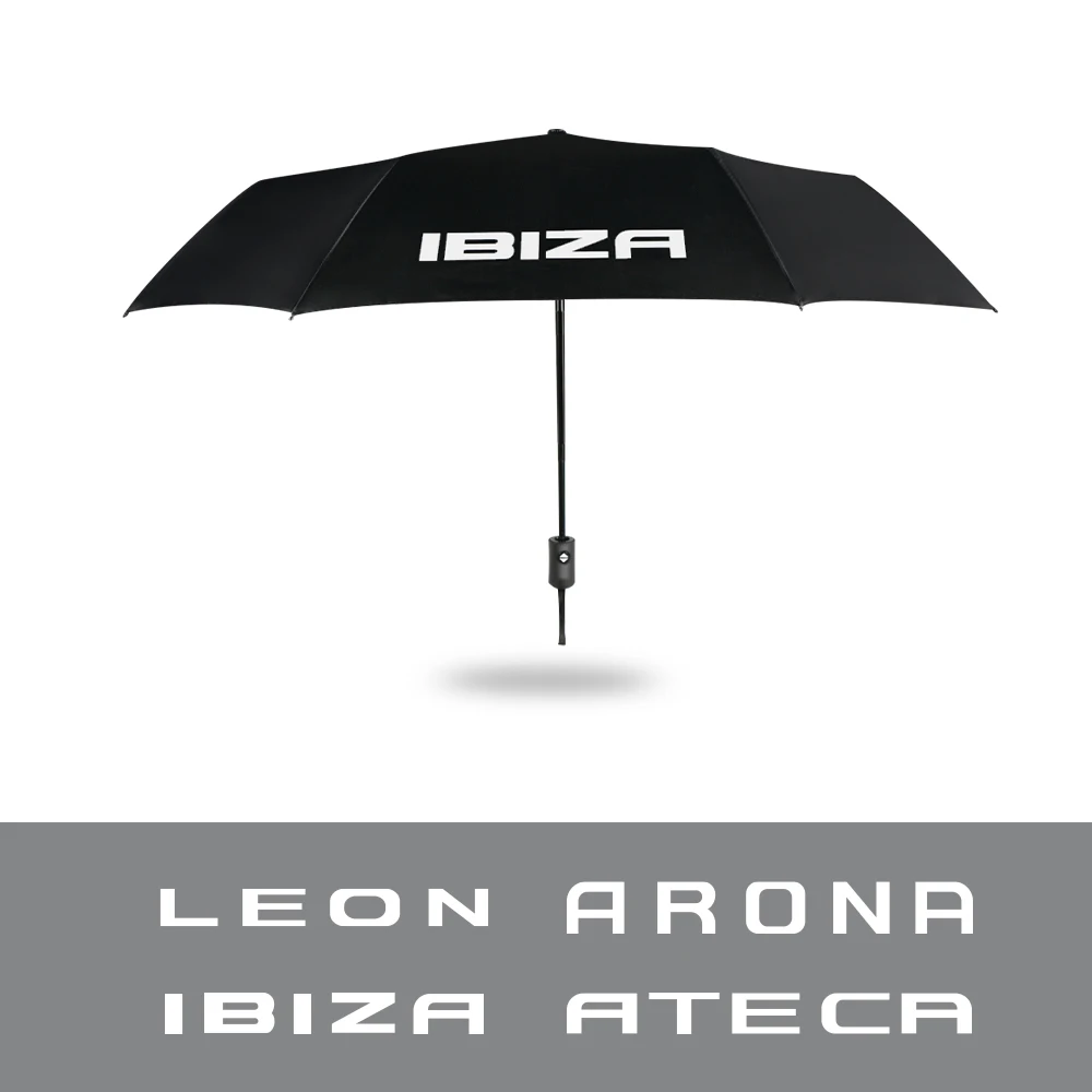 Fully Automatic Compact Folding Bigger Surface Windproof Rainy Umbrella for Seat Leno Ibiza 6j Arona Ateca Car Accessories car logo umbrella