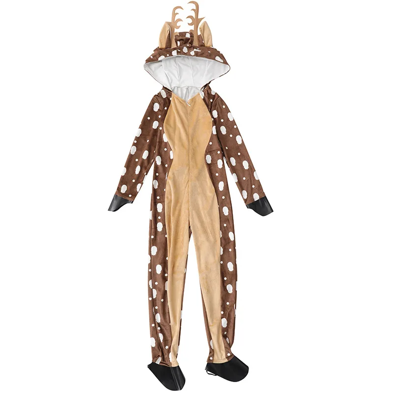 OUMDON Déguisement Carnaval Renne Femme: Costume De Renne Avec Capuche Decoration Visage Cerf - Deguisement Renne Pour Carnaval Cosplay (Cape Cerf