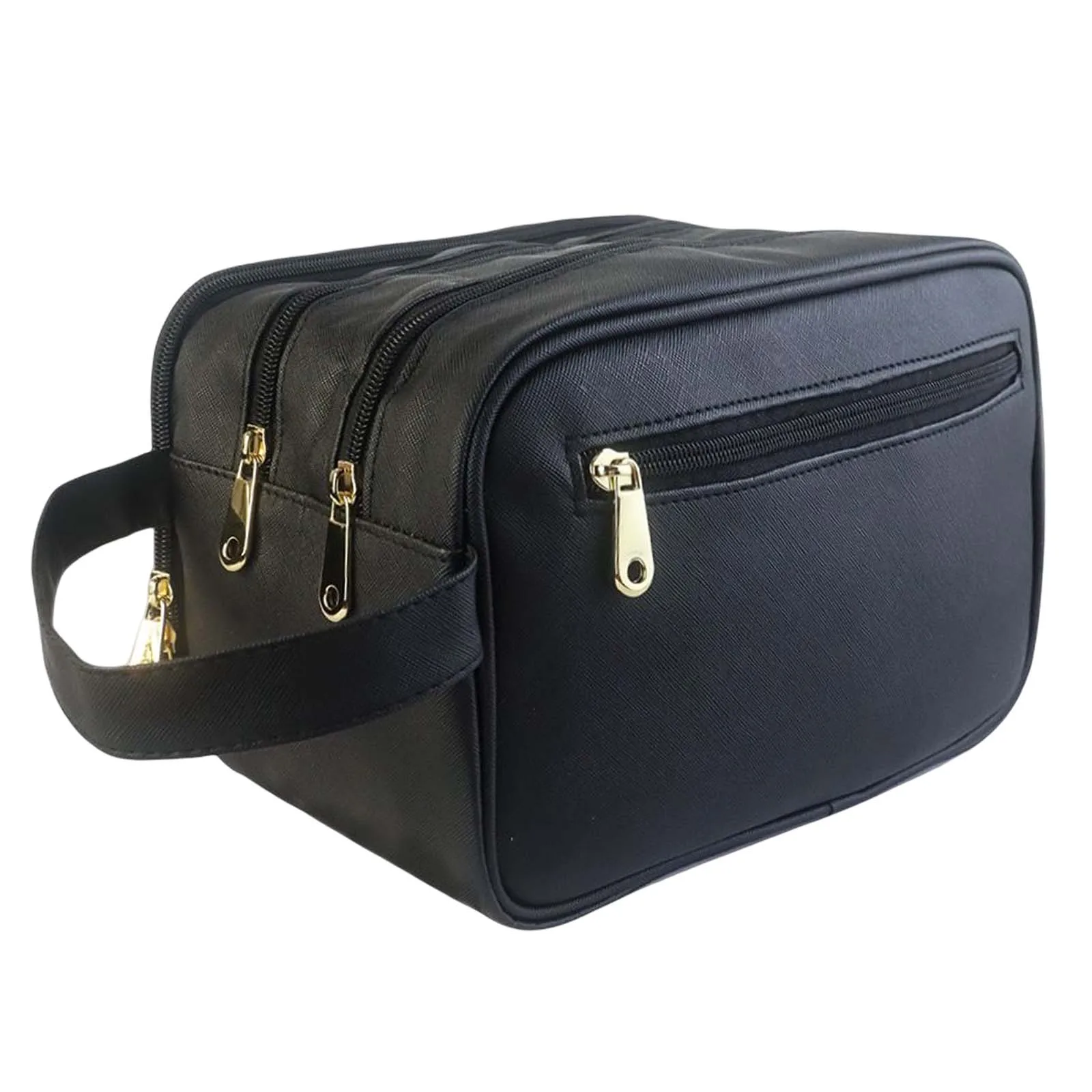 Trousse De Toilette Double Pour Homme KCB - Design Spacieux, Multiples Poches - 100% Végan, Noir - Idéale Voyage