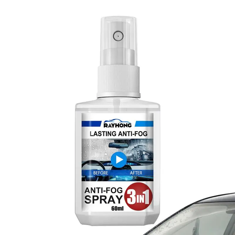 

Car Glass Anti-Fog Agent 60ml Auto Defogger Agent Spray Auto Window And Windshield Cleaner Long-lasting Defogger For Eye Glasses