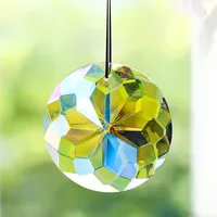 2pcs 30mm Round Crystal Sun Catchers, Glass Prism Hanging Sun Catchers, Rainbow Maker For Window, Balcony,  Garden Decorat 2